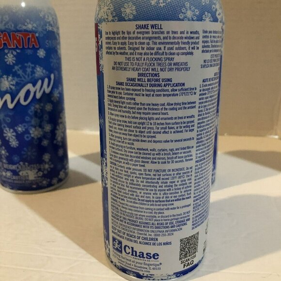 Lot of 2 Santa Fake Snow Spray Flocking Tree & Window Christmas 9 and 10 oz - Picture 4 of 7